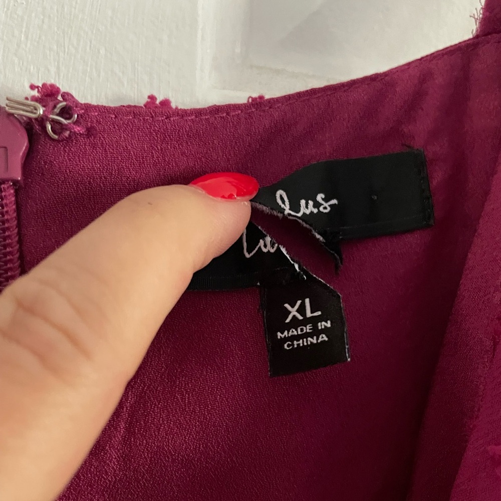 Lulu's Purple High-Low Ruffle Wrap Dress - Picture 6 of 8